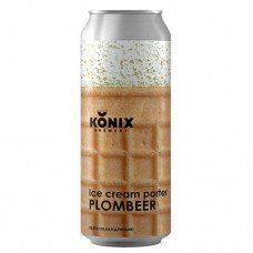 Пиво темное KONIX Ice cream porter plombeer, нефильтрованное 7%, 0,5л