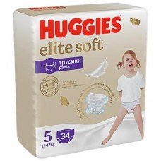 Трусики-подгузники HUGGIES Elite Soft, 5 12-17 кг, 34шт.