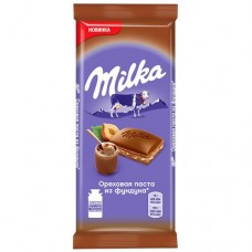 Шоколад MILKA молочный ореховая паста с фундуком, 90г