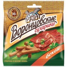 Сухарики ВОРОНЦОВСКИЕ, ржано-пшеничные, бекон, 80г