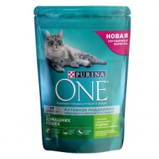 Корм для домашних кошек PURINA ONE®, с индейкой, 200г