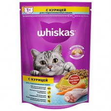 Корм сухой для кошек WHISKAS® , для стерилизованных кошек, с курицей и подушечками, 350г