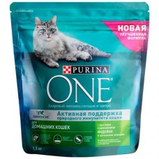 Корм сухой PURINA ONE®, для домашних кошек, индейка, 1,5кг